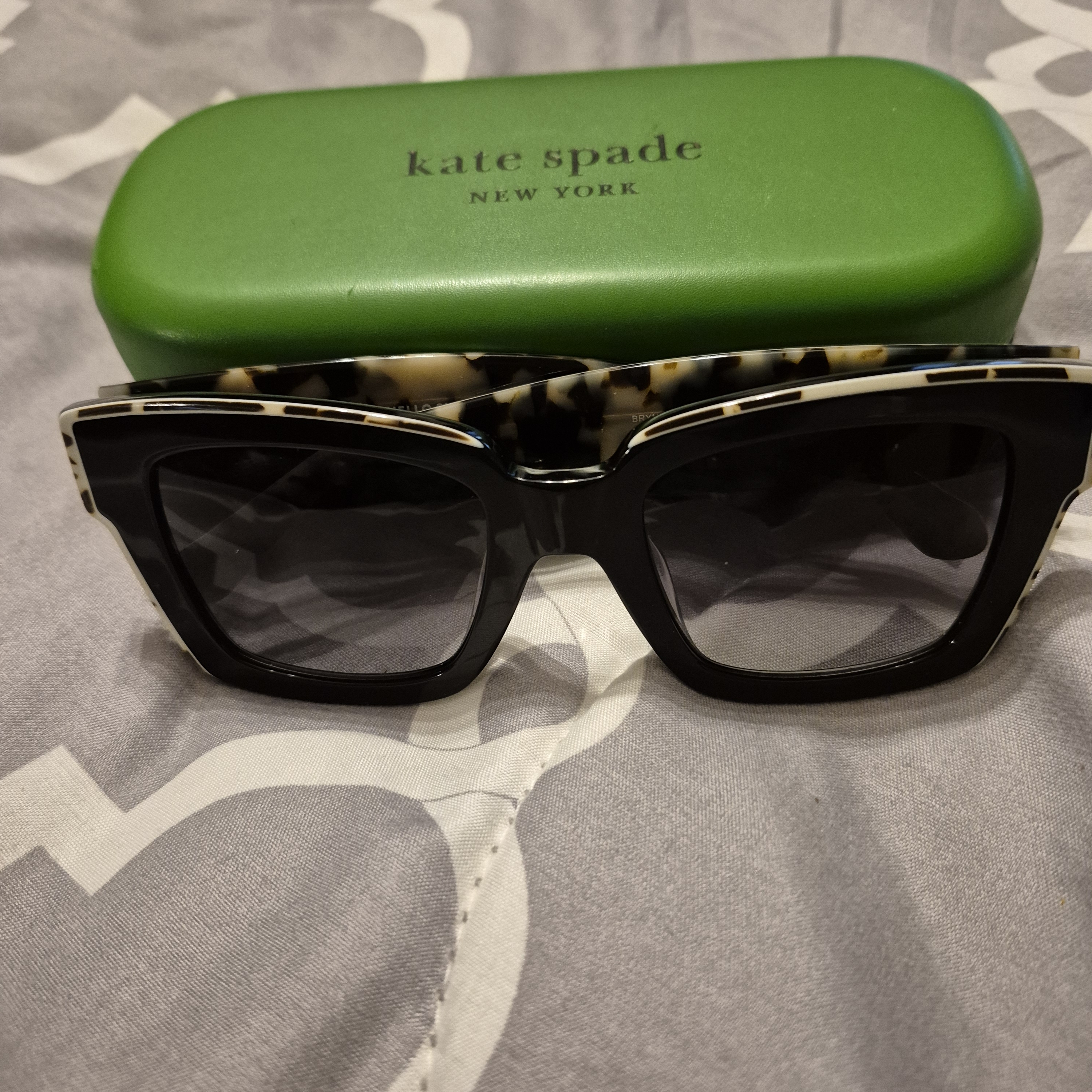 Kate Spade Black With Tortoiseshell Trim Square Sunglasses